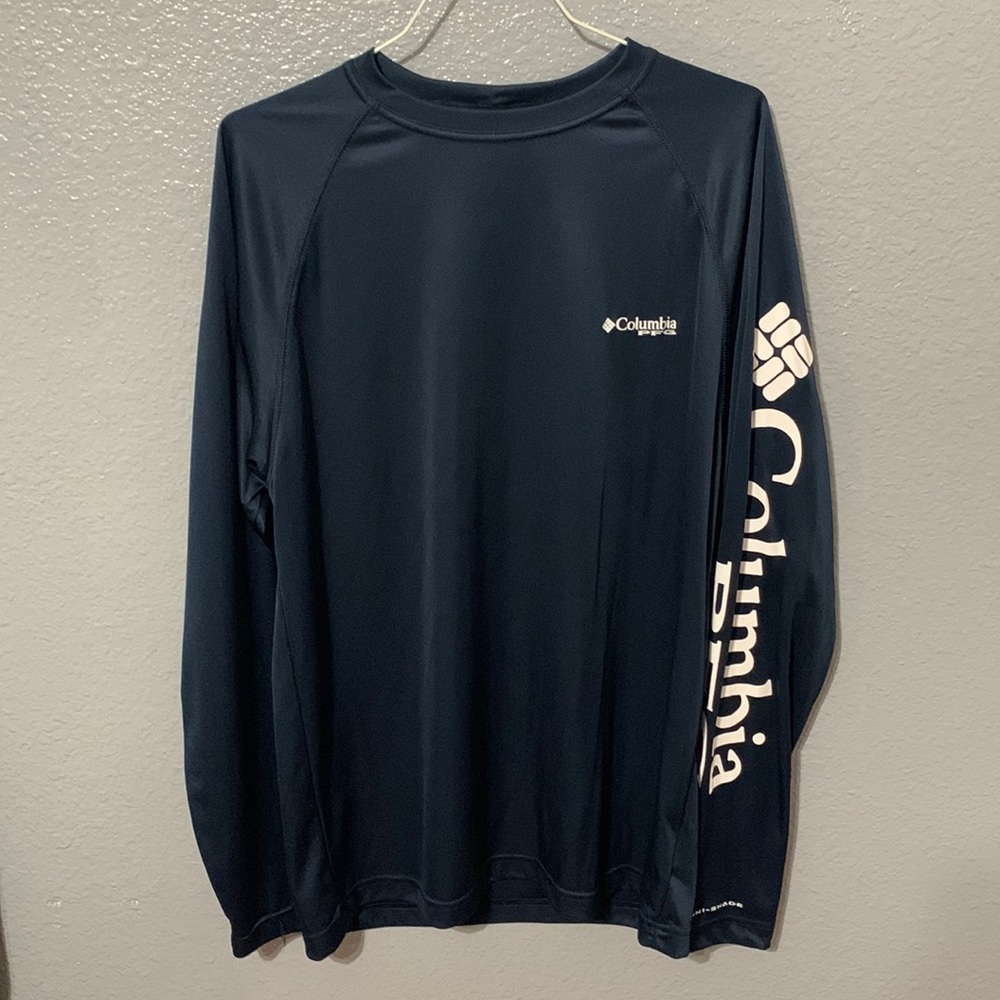 Men’s Colombia PFG Navy Blue Long sleeve Shirt  Size Small